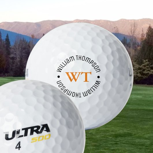 名前（サークルモノグラム）付きゴルフボール ゴルフボール