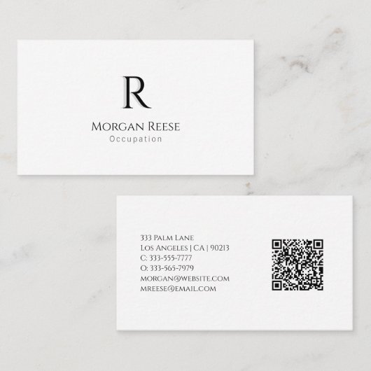 名前、シャドウ・モノグラム、QRコードの作成Vs 2 名刺 (正面/裏面)