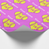 名前、ジャージー数のソフトボールの包装紙 ラッピングペーパー (角)