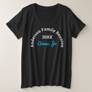 名前    スタイリッシュなファミリーリユニオン ブラック プラスサイズTシャツ