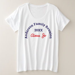 名前 || スタイリッシュな家族再会 ホワイト プラスサイズTシャツ