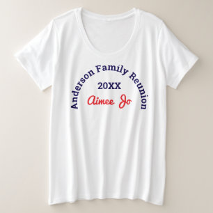 名前    スタイリッシュな家族再会 ホワイト プラスサイズTシャツ