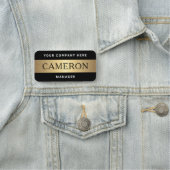 名前、タイトル、会社名モダン黒ゴールデン 名札 (インサイチュ)