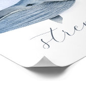 名前 テキスト ブルー ウォーターカラー バレーン ハンプバック クジラ ポスター (角)