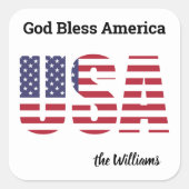 名前、トレンディーUSA神の祝福アメリカ3、または1.5-in スクエアシール (正面)