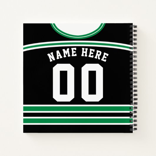 名前&ナンバーアイスホッケージャージーノートブック ノートブック (裏面)