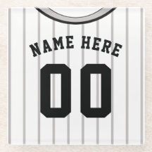 名前&ナンバーコースターグレーピンストライプ野球