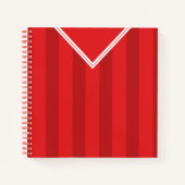 名前&ナンバーサッカーサッカーサッカーレッドジャージーノート ノートブック (正面)