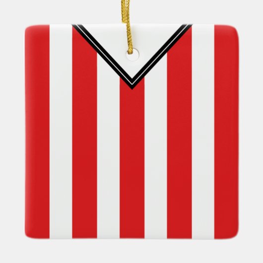 名前&ナンバーサッカーサッカージャージーテンプレート セラミックオーナメント (正面)