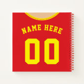 名前&ナンバーサッカージャージーテンプレート手帳 ノートブック (裏面)