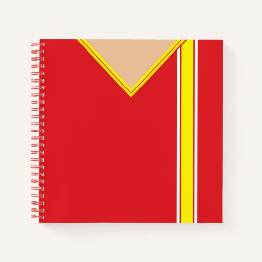 名前&ナンバーサッカージャージーテンプレート手帳 ノートブック (正面)