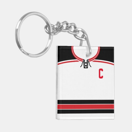 名前&ナンバージャージーキーリング、ホッケーラクロス キーホルダー (正面左)