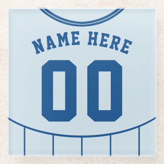 名前&ナンバージャージーコースター、サッカーサッカー ガラスコースター (正面)