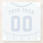 名前&ナンバージャージーコースター、サッカーサッカー ガラスコースター (裏面)