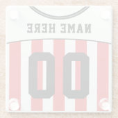 名前&ナンバージャージーコースター、サッカーサッカー ガラスコースター (裏面)