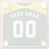 名前&ナンバージャージーコースター、ソフトボール、野球 ガラスコースター (裏面)