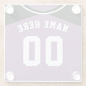 名前&ナンバージャージーコースター、ソフトボール、野球 ガラスコースター (裏面)