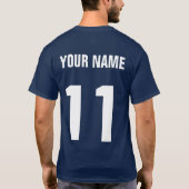 名前&ナンバーバックプリントサッカー言語Tシャツ Tシャツ (裏面)
