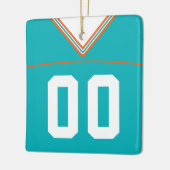 名前&ナンバーフットボールラクロスジャージーテンプレート セラミックオーナメント (左)