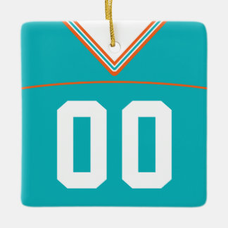 名前&ナンバーフットボールラクロスジャージーテンプレート セラミックオーナメント