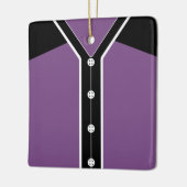 名前&ナンバーベースボールソフトボールジャージーテンプレート セラミックオーナメント (左)