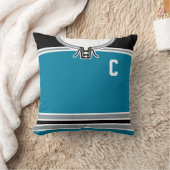 名前&ナンバーホッケージャージーテンプレートカスタム枕 クッション (ブランケット)