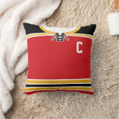 名前&ナンバーホッケージャージーテンプレートカスタム枕 クッション (ブランケット)