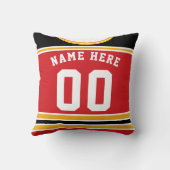 名前&ナンバーホッケージャージーテンプレートカスタム枕 クッション (裏面)