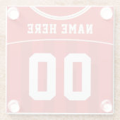 名前&ナンバーレッドジャージー、サッカーサッカー ガラスコースター (裏面)