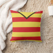 名前&ナンバーレッドラグビーストライプビーサッカーピロー クッション (ブランケット)