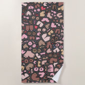 名前 ニュートラルな胸の模様 ビーチタオル (正面)