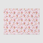 名前、ハイドレンジアの花とハートの砂糖菓子 薄葉紙 (正面)