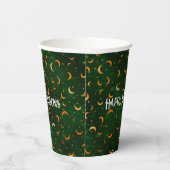 名前、ハッピーハローウィン三日月の月模様 紙コップ (右)