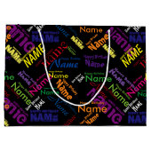 名前、ハッピーバースデーの大きいギフトバッグを加えて下さい ラージペーパーバッグ (裏面)