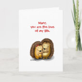 名前-ハリネズミを抱き締めることと個人化して下さい シーズンカード (正面)