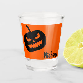 名前,ハロウィーンハロウィーンのカボチャのちょうちん1.5ozショットグラス ショットグラス