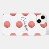 名前 |バラ金ゴールド水彩水玉模様パターン Case-Mate iPhoneケース (裏面 (横))