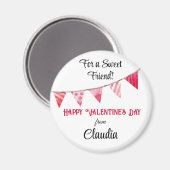 名前 | バレンタインデー国旗のバナー2.25-inラウンド マグネット (正面/裏面)