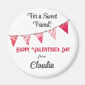 名前 | バレンタインデー国旗のバナー2.25-inラウンド マグネット (正面)