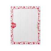 名前:バレンタイン赤いハートランダムパターン ノートパッド (回転)