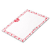 名前:バレンタイン赤いハートランダムパターン ノートパッド (アングル)