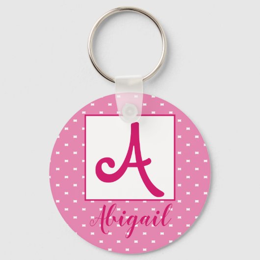 名前/パーソナライズされたイニシャルキーチェーン キーホルダー (正面)