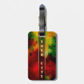 名前、パーソナライズ、イニシャル、抽象芸術 ラゲッジタグ (裏面縦)