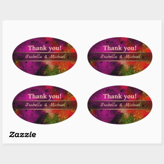 名前、パーソナライズ、イニシャル、抽象芸術 楕円形シール (シート)