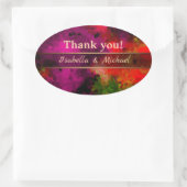 名前、パーソナライズ、イニシャル、抽象芸術 楕円形シール (バッグ)