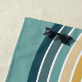 名前、ビーチ波ストライプの色、ミッドセンチュリーモダン色 ビーチタオル (インサイチュ)