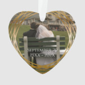 名前&フォトゴールデン50結婚周年記念ハート オーナメント (裏面)