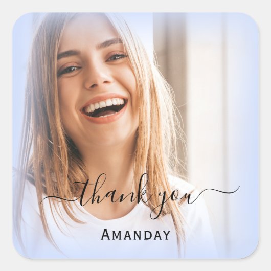 名前 フォトフレーム 結婚式 写真  サーティーン・スウィート・シックスティーン 感謝 スクエアシール (正面)