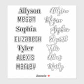 名前&フレンドの名前， DIY, 3種類のスタイル シール (シート)