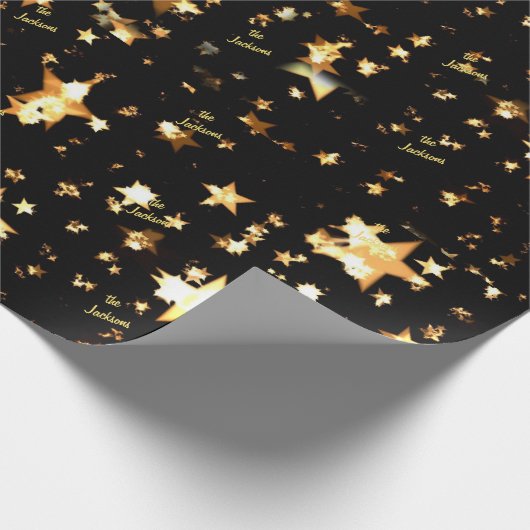 名前、ブライトスターズ新年30-in by 6ft休日 ラッピングペーパー (角)